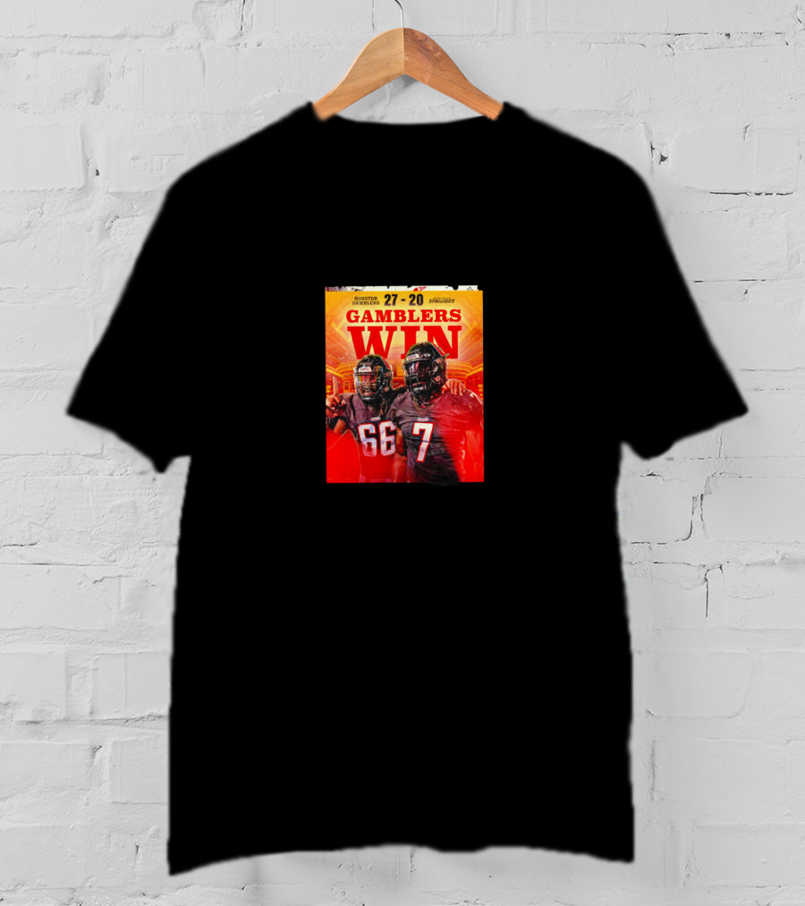 Gamblers Win In Birmingham With Score 27-20 Over Stallions T-Shirt