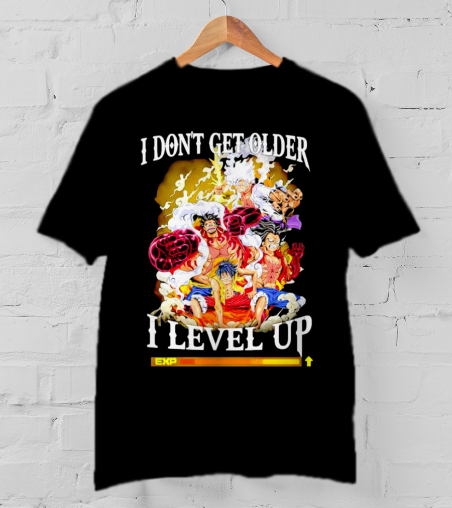 I Don't Get Older I Level Up EXP One Piece Characters T-Shirt