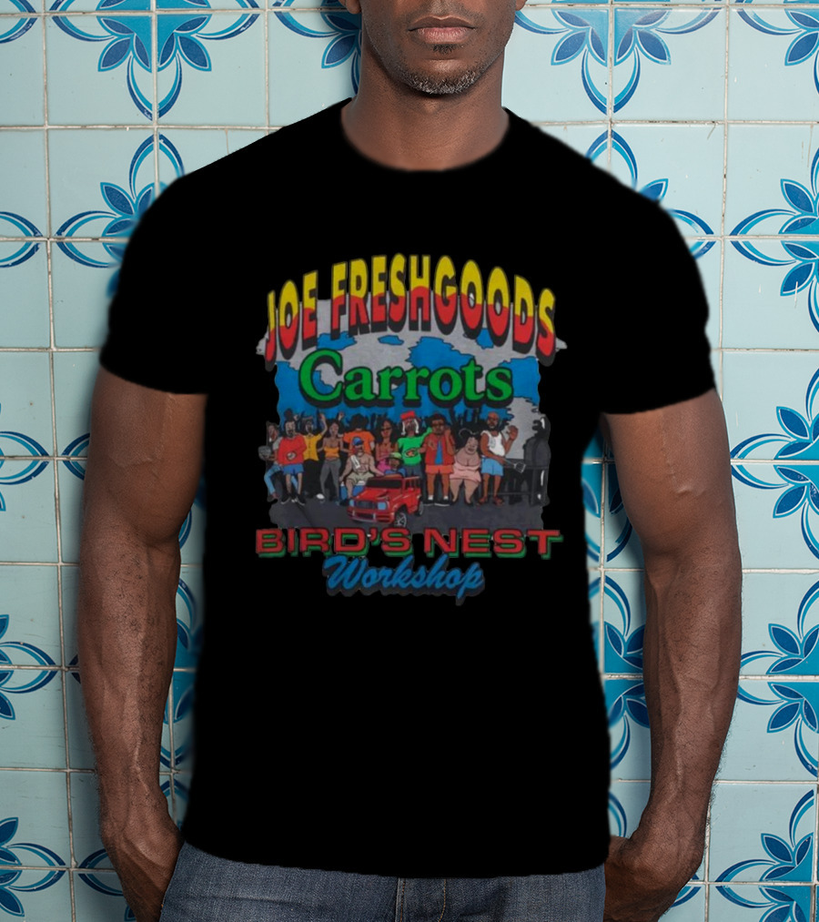Joe Freshgoods Carrots Bird's Nest Workshop Group Scene T-Shirt
