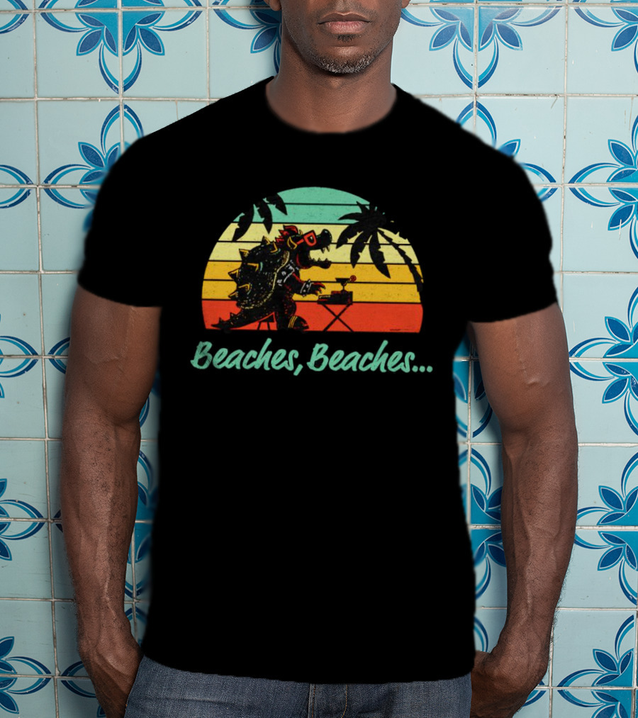 Beaches Beaches Vintage Bowser Retro Sunset T-Shirt