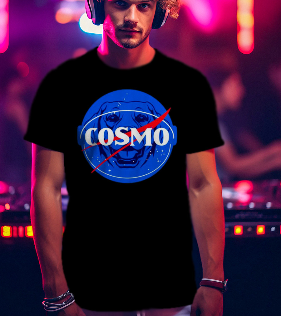 NASA-Inspired Cosmo Space Dog Agency Logo Astronaut T-Shirt