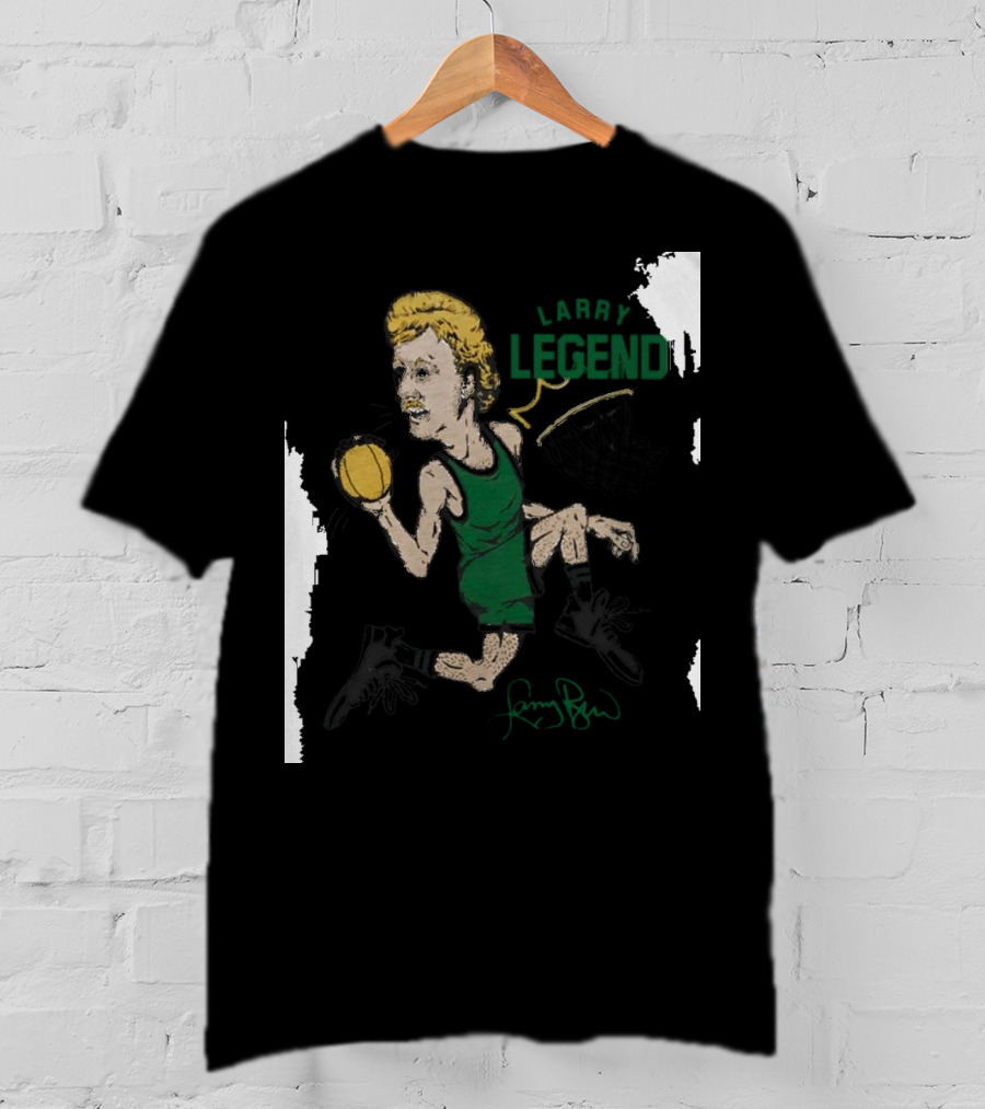 Dave Portnoy Wearing Larry Legend Basketball Art With Larry Bird Signature T-Shirt
