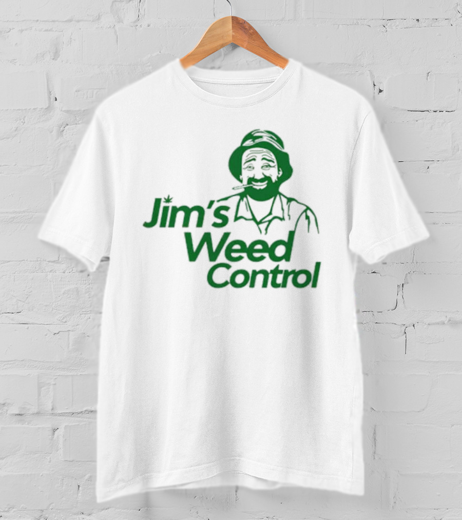 Jim’s Weed Control Gardener Icon With Hat And Beard T-Shirt
