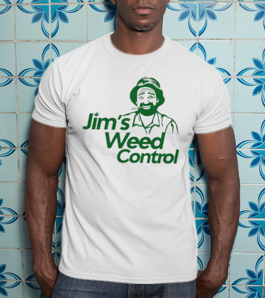 Jim’s Weed Control Gardener Icon With Hat And Beard T-Shirt
