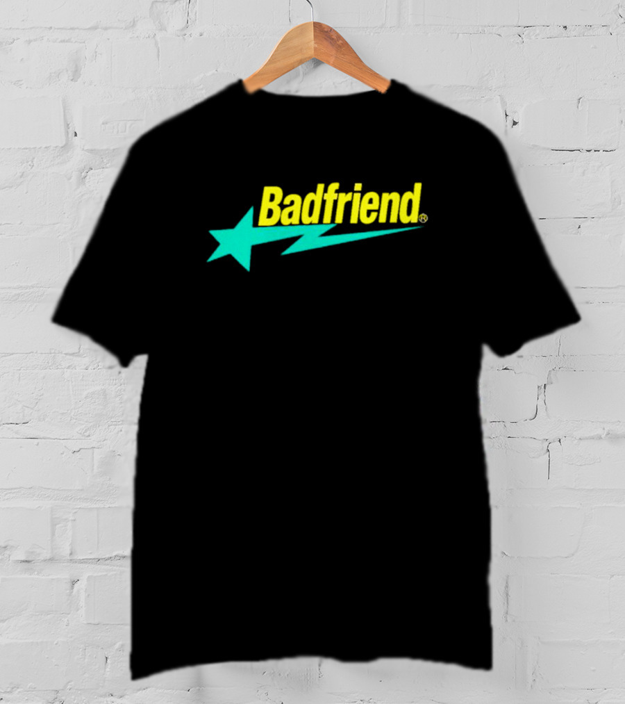 Badfriend Bape Star Logo Text With Lightning Bolt And Star T-Shirt