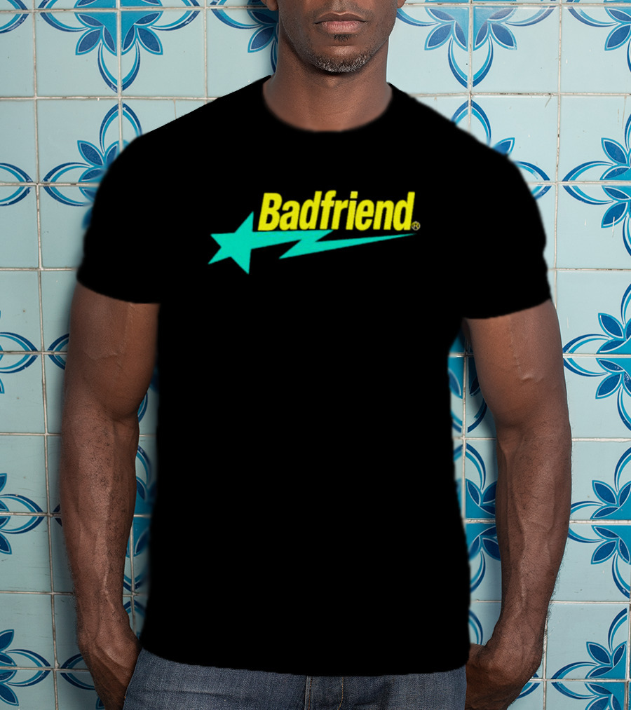 Badfriend Bape Star Logo Text With Lightning Bolt And Star T-Shirt