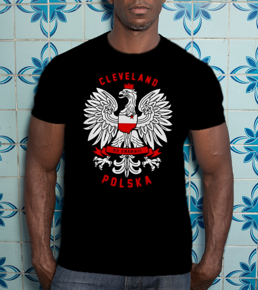 Cleveland Polska Na Zdrowie White Eagle Crest T-Shirt
