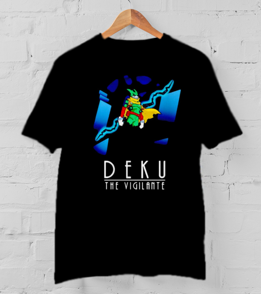 Deku The Vigilante Colorful Hero And Blue Electric Lightning Burst T-Shirt