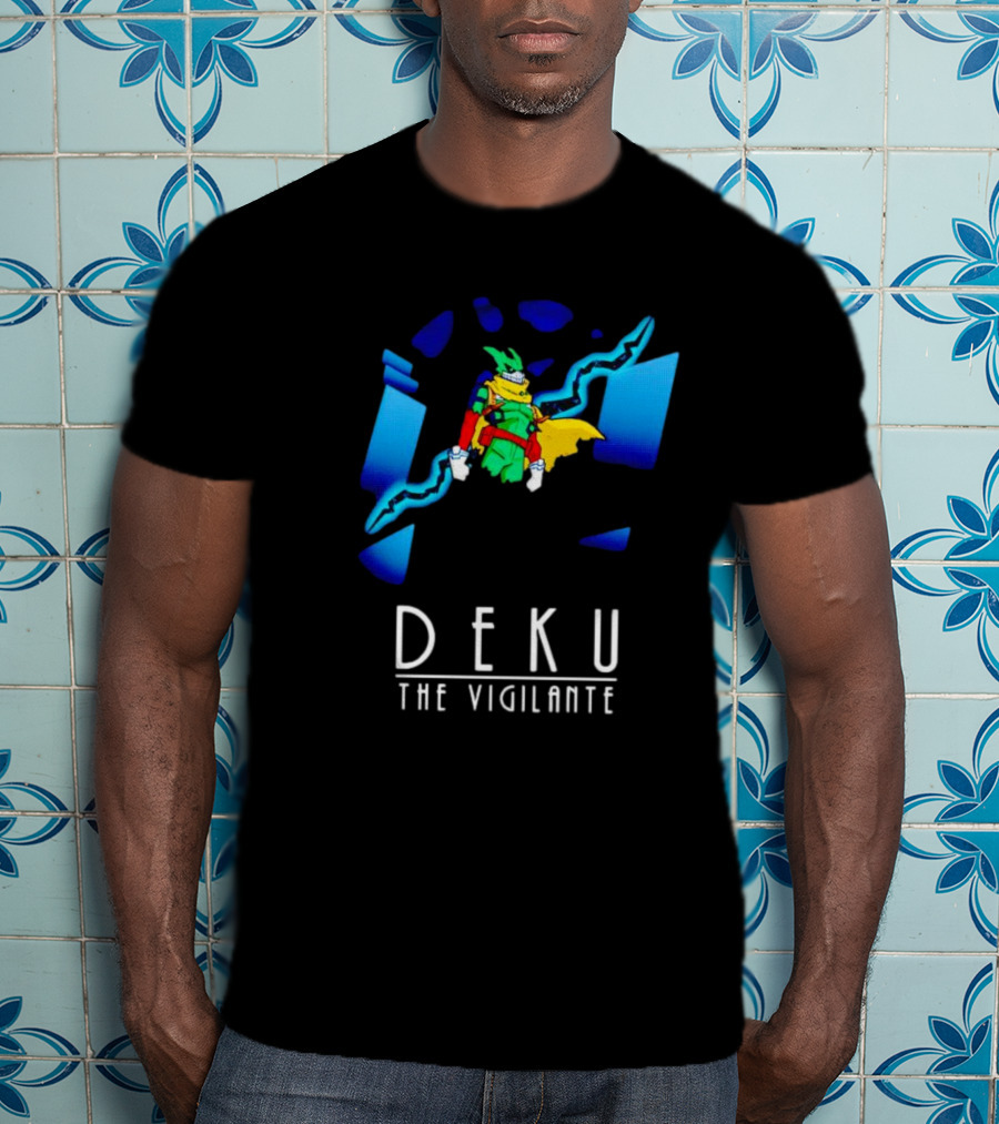 Deku The Vigilante Colorful Hero And Blue Electric Lightning Burst T-Shirt