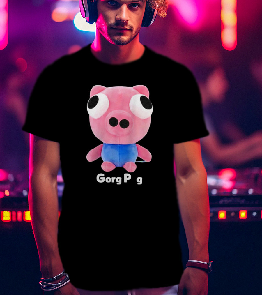 Gorg Pag Pink Pig Character Plush Toy With Blue T-Shirt
