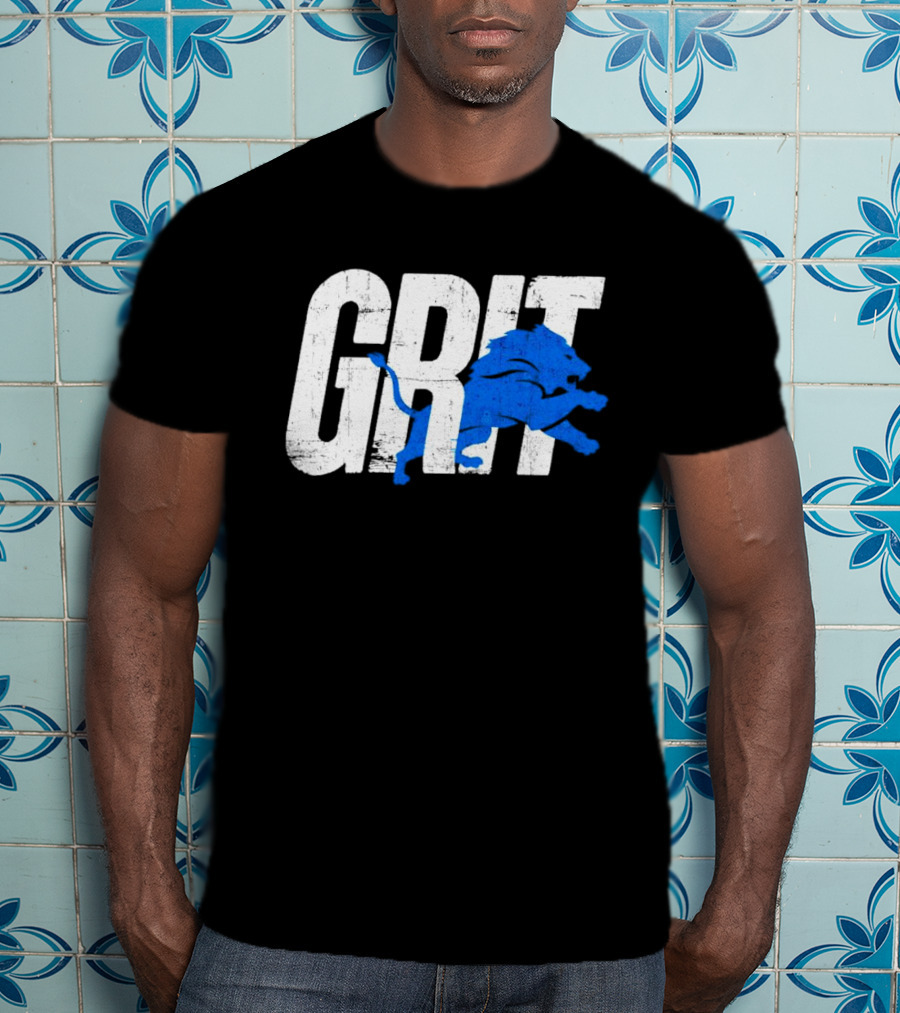 Grit Detroit Lions Blue Lion T-Shirt