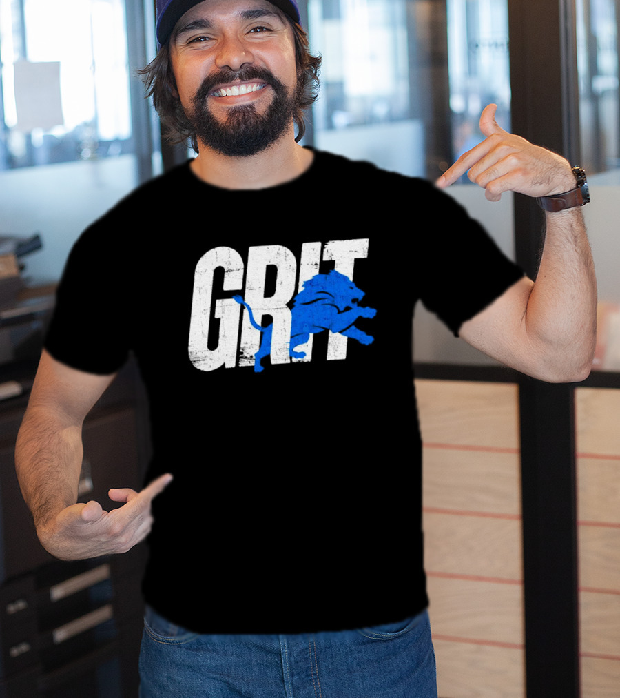 Grit Detroit Lions Blue Lion T-Shirt