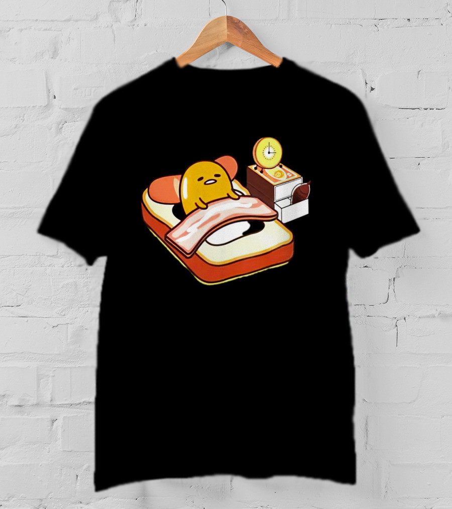Gudetama Breakfast In Bed With Toast And Bacon T-Shirt