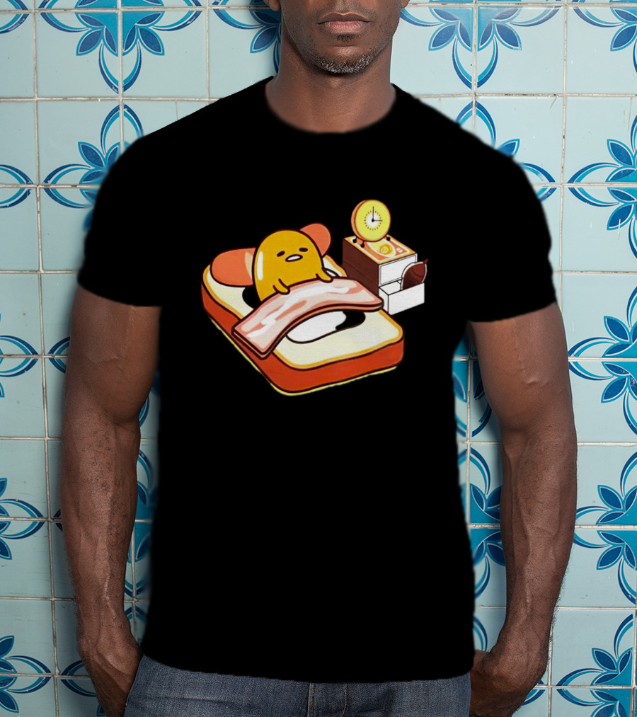 Gudetama Breakfast In Bed With Toast And Bacon T-Shirt