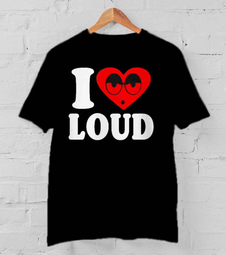 I Love Loud Heart Glasses Emoji T-Shirt