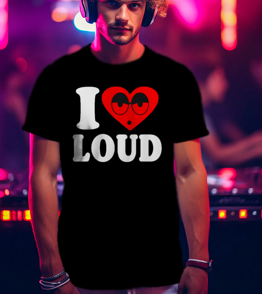 I Love Loud Heart Glasses Emoji T-Shirt