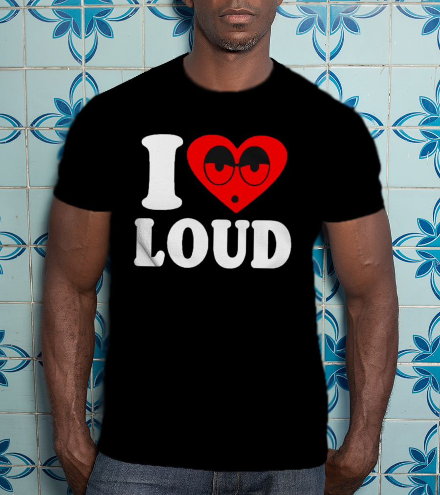 I Love Loud Heart Glasses Emoji T-Shirt