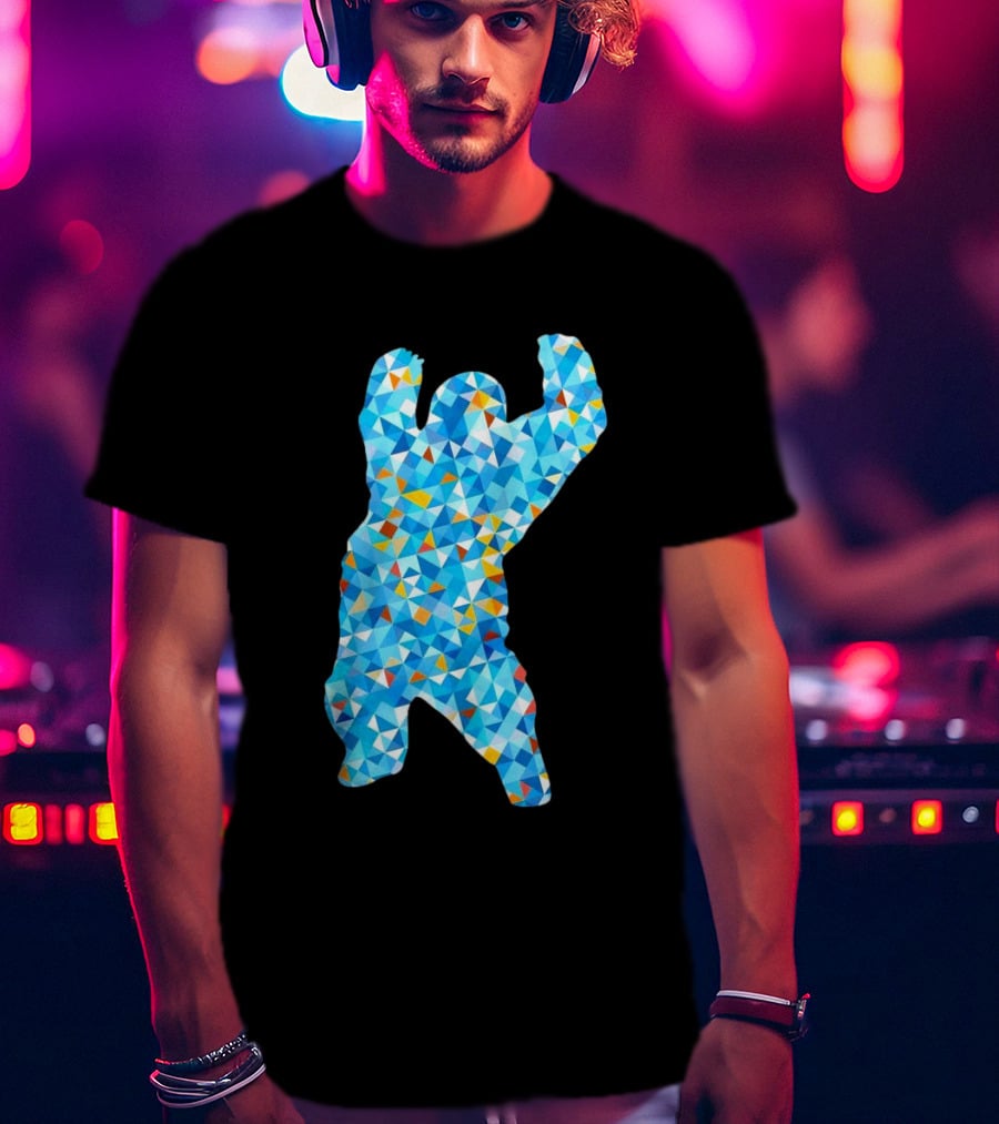 Monster Madness Polygon Pattern Style Gorilla Shape T-Shirt
