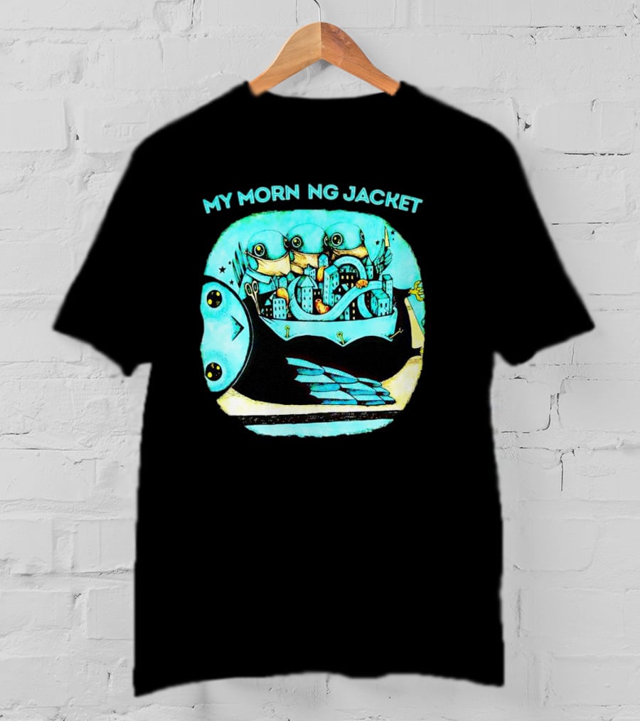 MY MORN NG JACKET Surreal Dream Cityscape Owl Figure T-Shirt