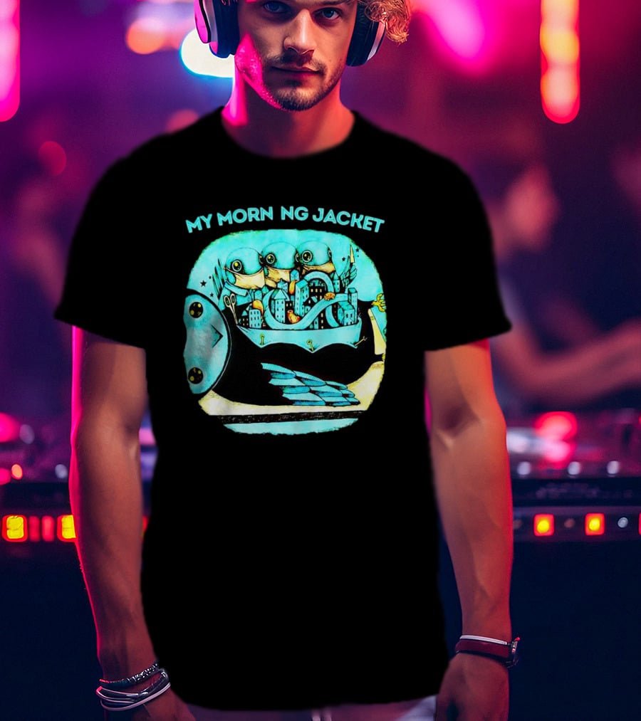 MY MORN NG JACKET Surreal Dream Cityscape Owl Figure T-Shirt