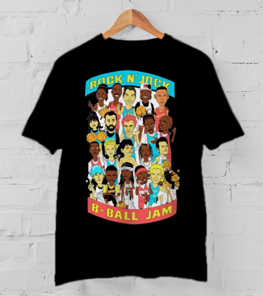 Rock N’ Jock B-Ball Jam Patti Lapel Ivy Mono Iconic Basketball Cartoon Characters T-Shirt