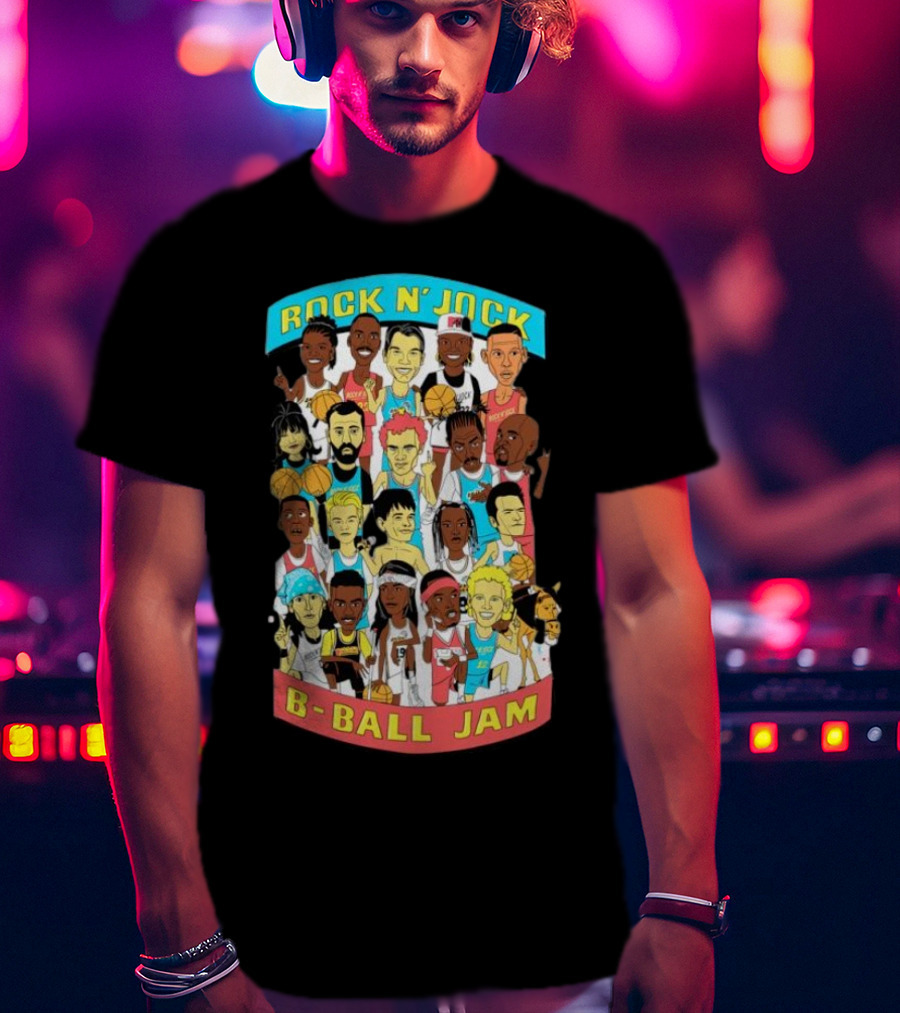 Rock N’ Jock B-Ball Jam Patti Lapel Ivy Mono Iconic Basketball Cartoon Characters T-Shirt