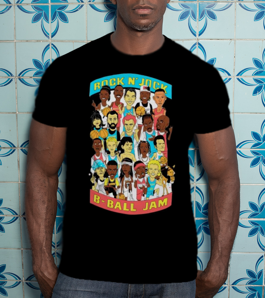 Rock N’ Jock B-Ball Jam Patti Lapel Ivy Mono Iconic Basketball Cartoon Characters T-Shirt