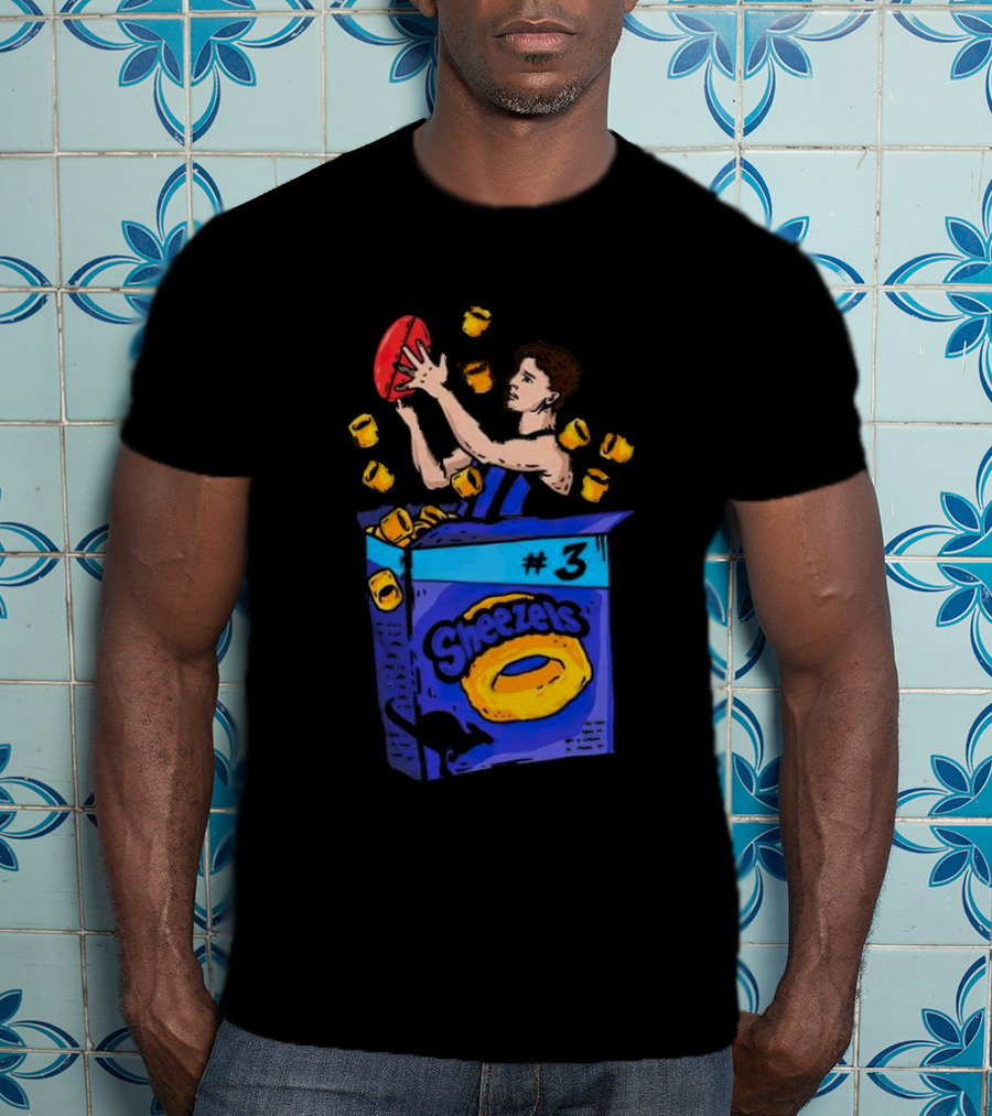 Sheezel’s Cheezels #3 Football Box With Yellow Chips And Player T-Shirt