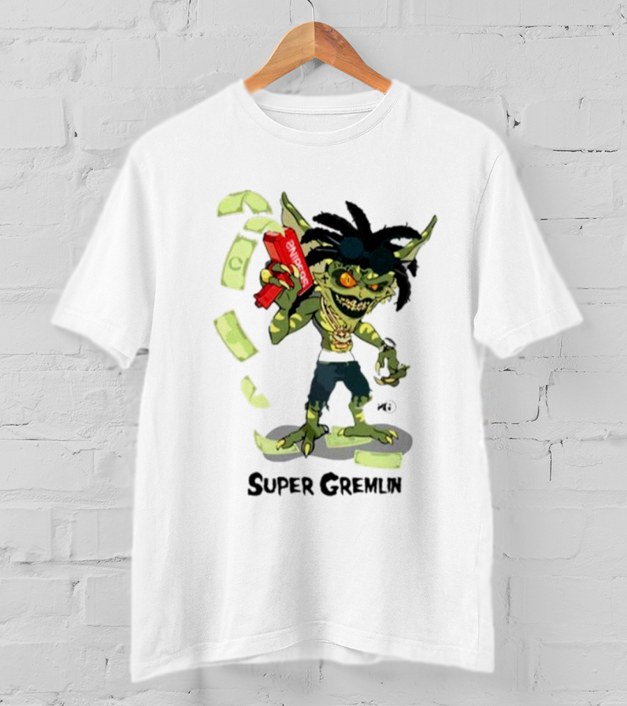Sniper Gang Super Gremlin Cartoon With Cash And Red Gun T-Shirt