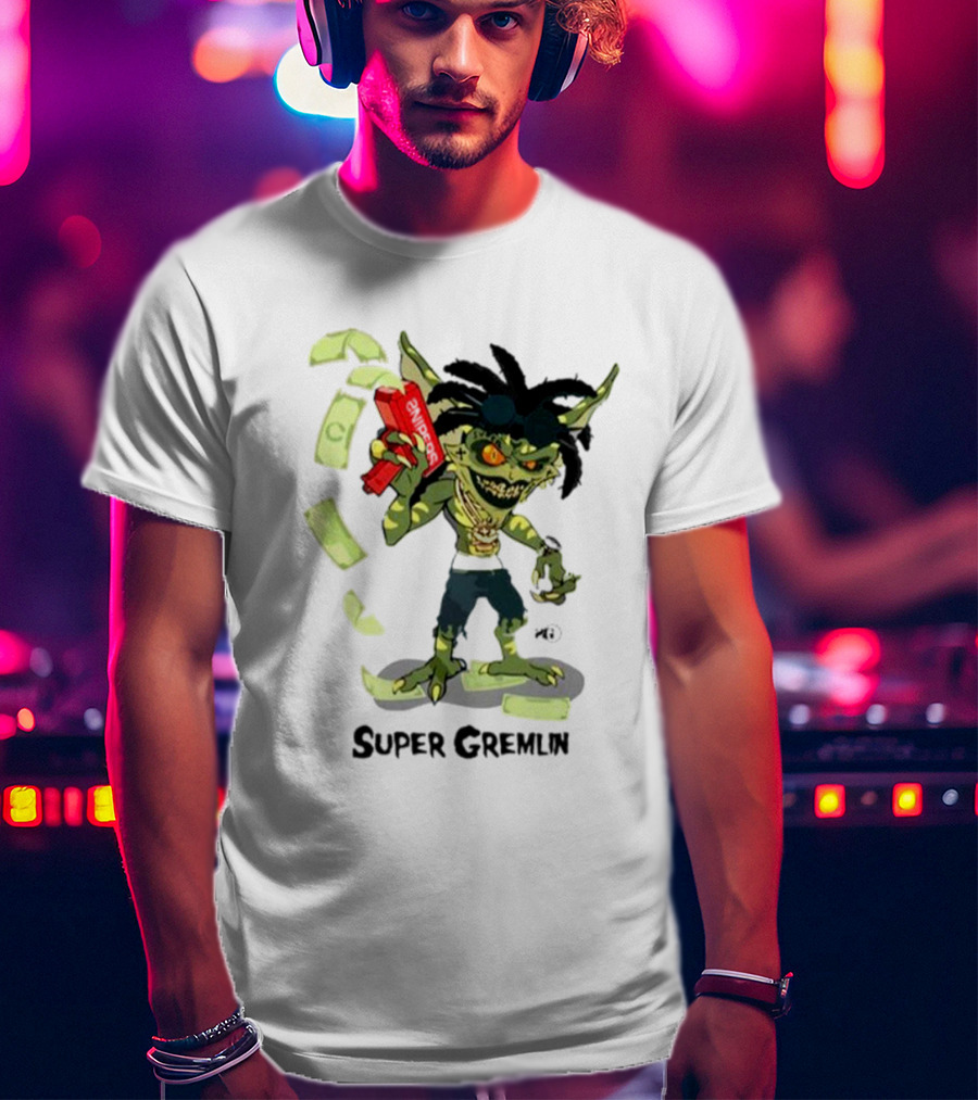 Sniper Gang Super Gremlin Cartoon With Cash And Red Gun T-Shirt