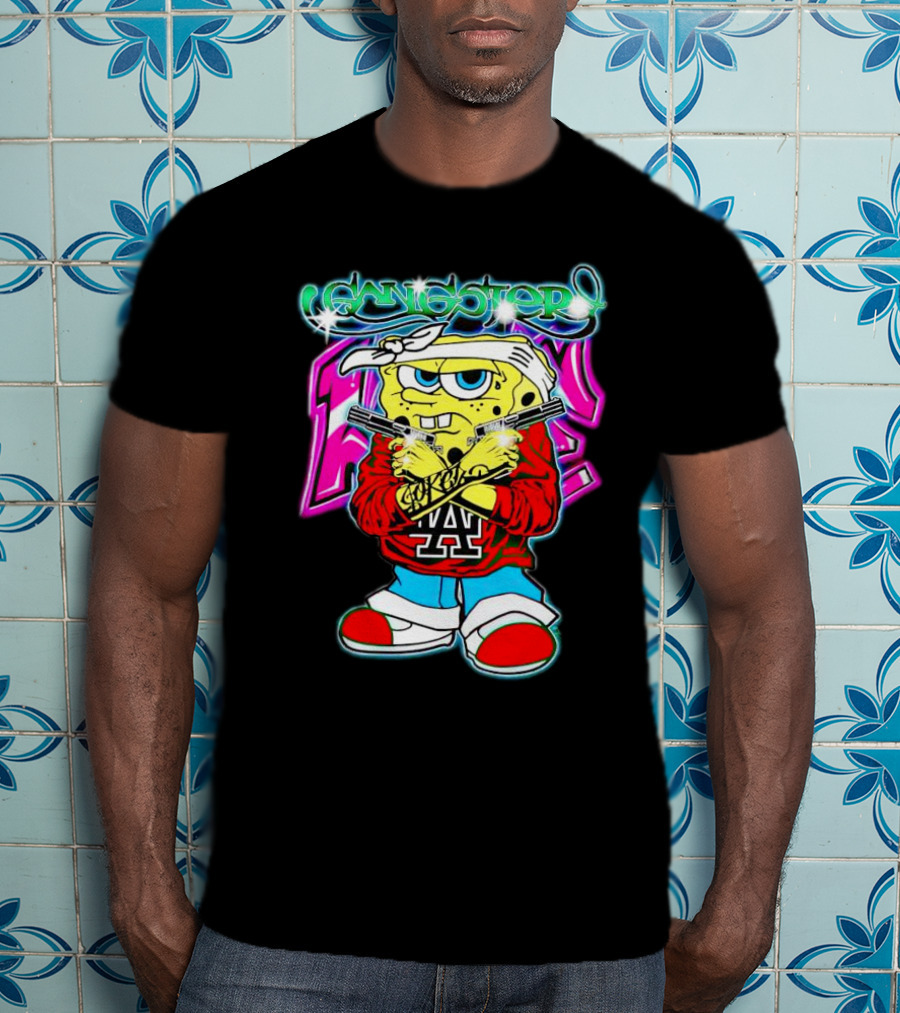 Gangster SpongeBob LA Crossed Arms T-Shirt