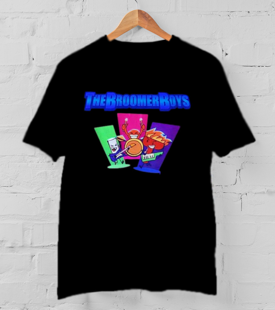 The Broomer Boys Cartoon Band Characters With Instruments T-Shirt