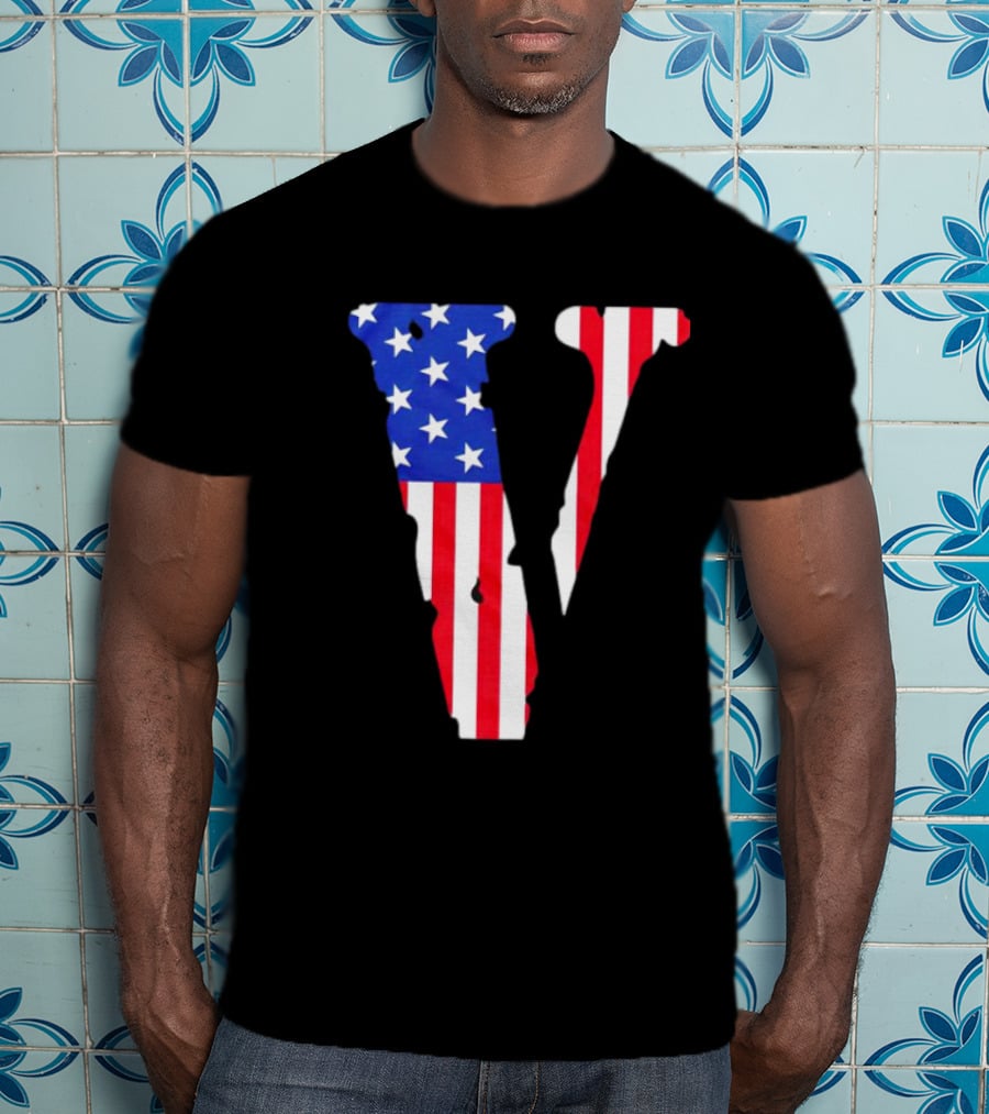 Vlone V American Flag USA T-Shirt