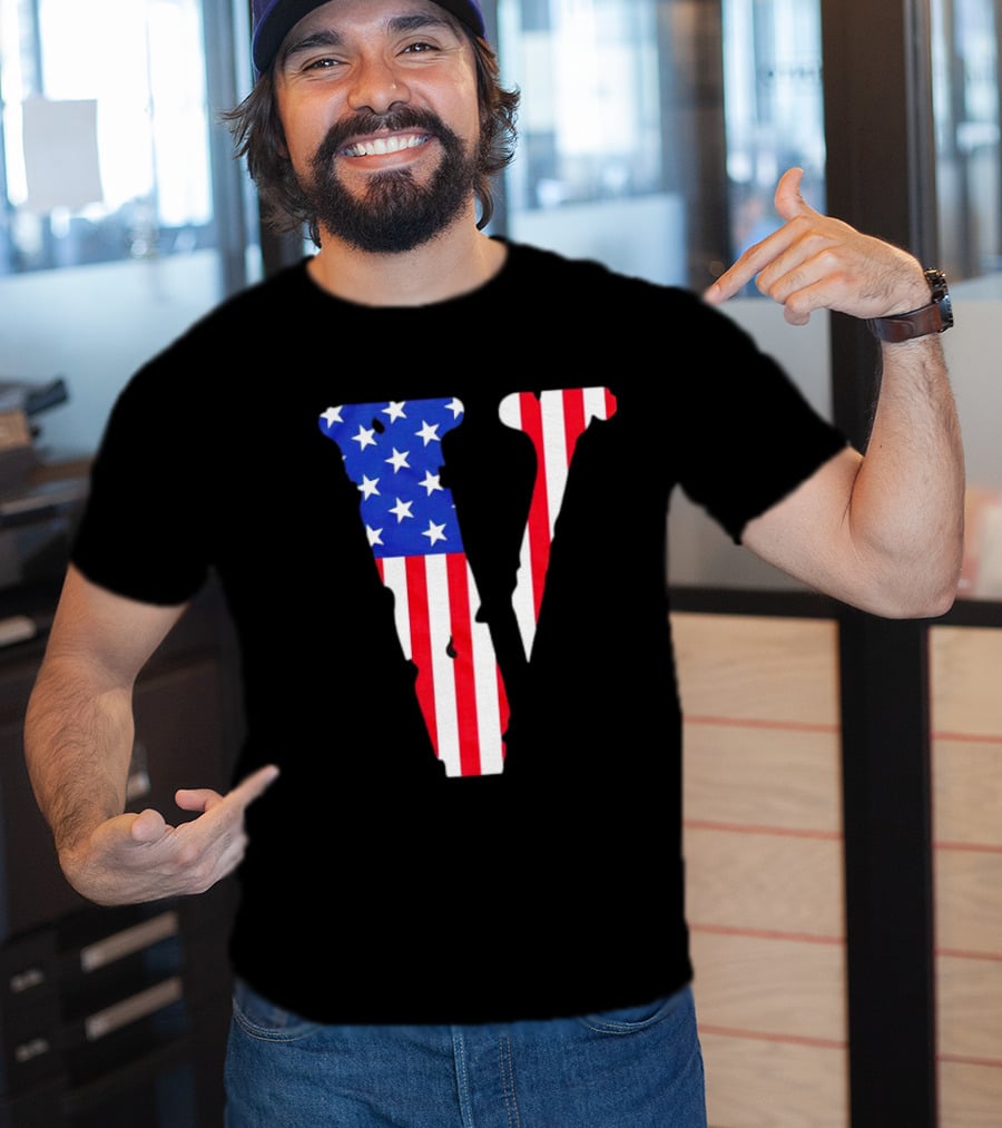 Vlone V American Flag USA T-Shirt
