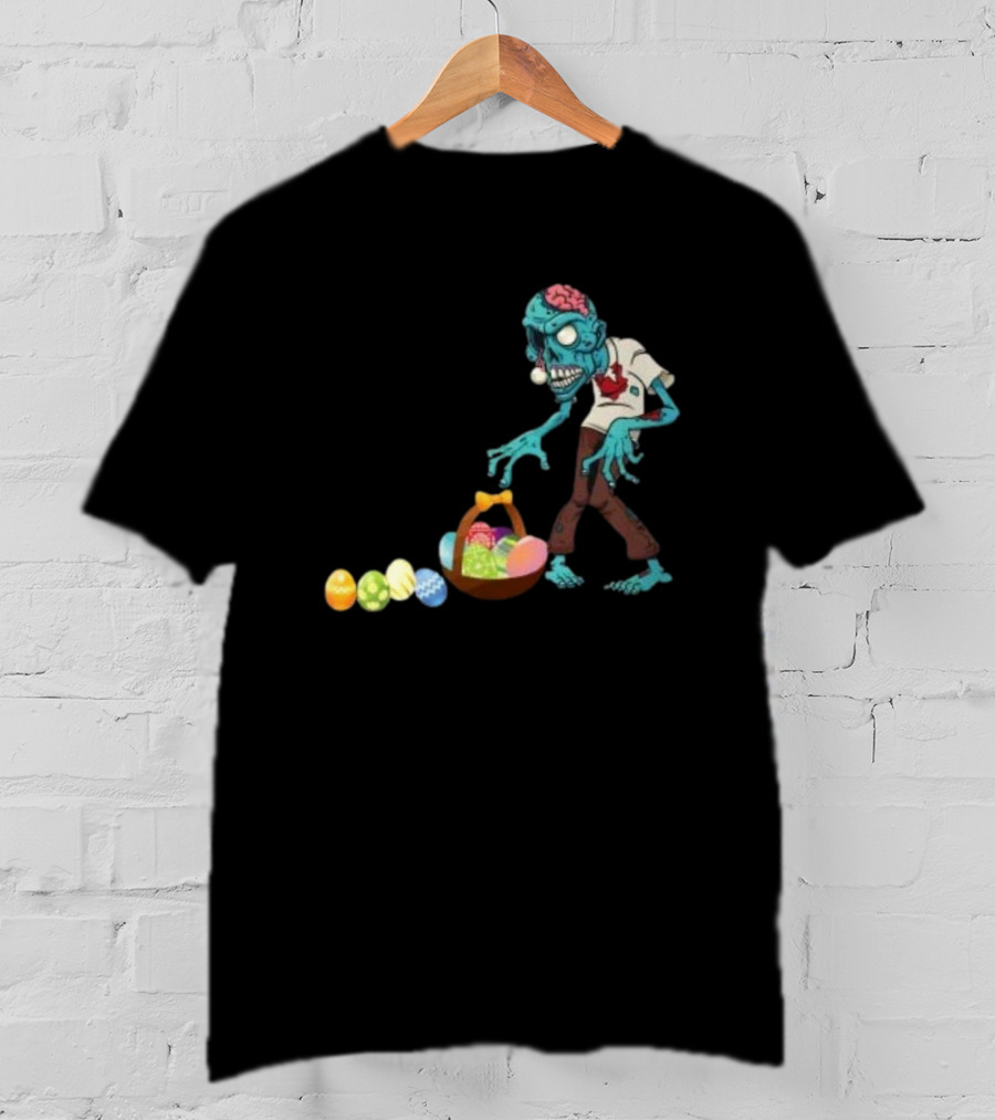 Zombie Collecting Happy Easter Eggs T-Shirt