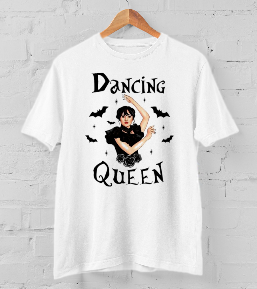 Dancing Queen Wednesday Addams Bats Roses T-Shirt