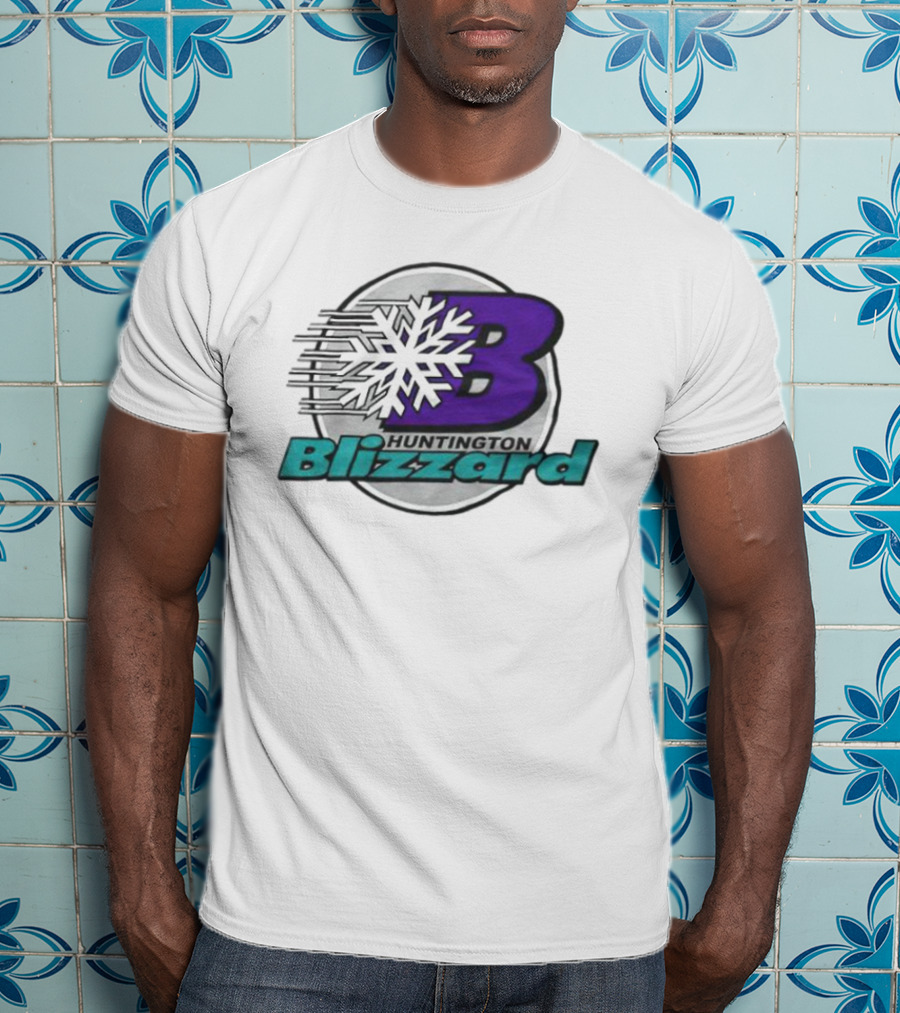 Huntington Blizzard Snowflake Logo Bold Letter B T-Shirt