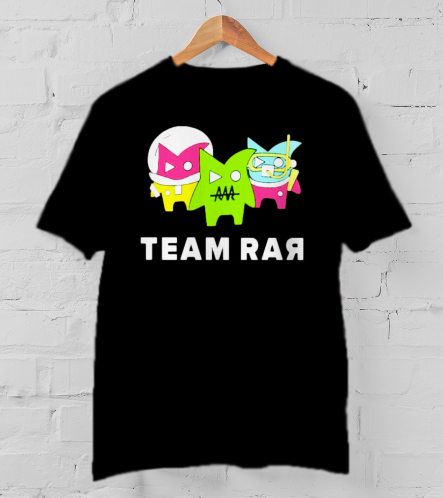 Team RAR Colorful Cartoon Graffiti Characters T-Shirt