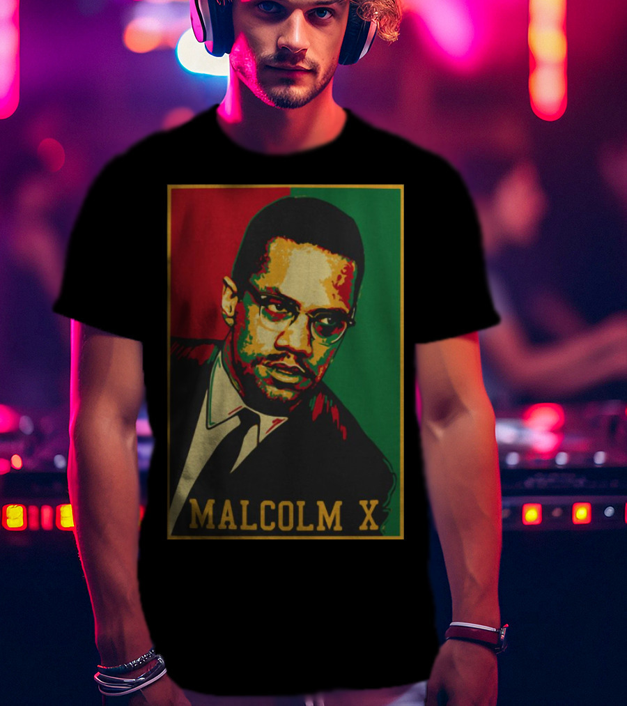 Malcolm X Red Green Black T-Shirt