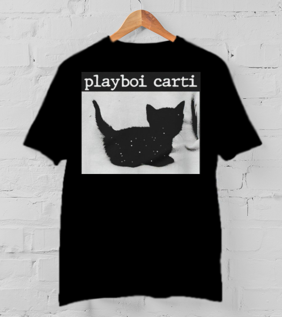 Playboi Carti Starry Black Cat Minimalist Aesthetic T-Shirt