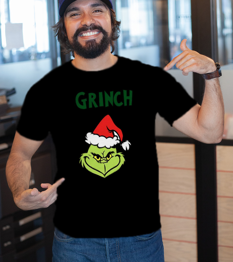 The Grinch Santa Hat Christmas T-Shirt