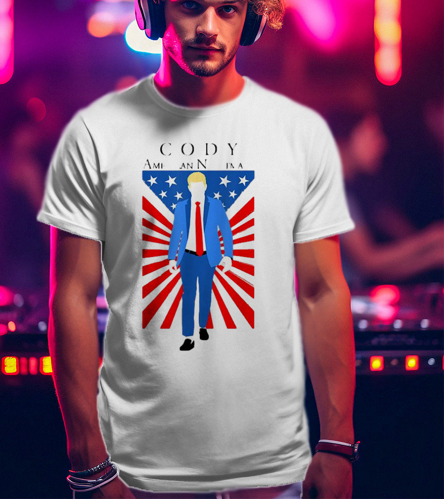 Cody AEW American Nightmare Patriotic Stars And Stripes Suit T-Shirt