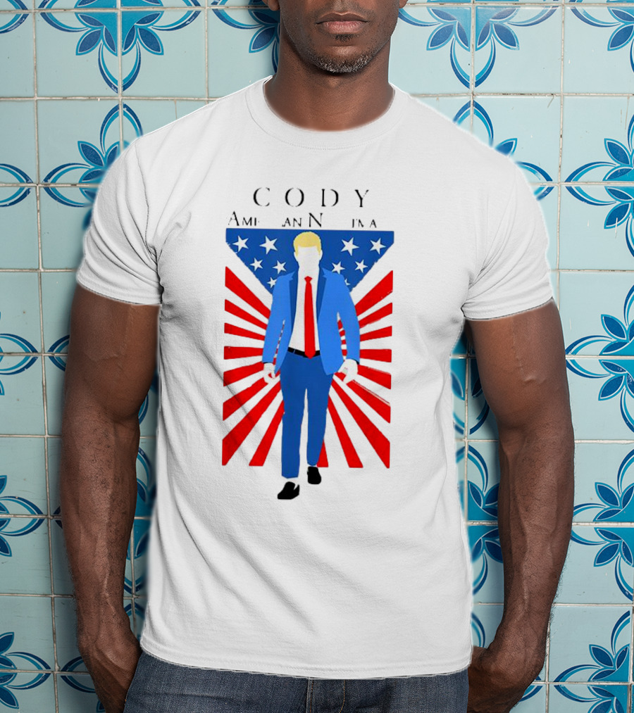 Cody AEW American Nightmare Patriotic Stars And Stripes Suit T-Shirt