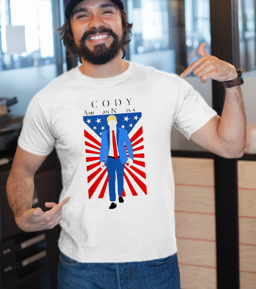 Cody AEW American Nightmare Patriotic Stars And Stripes Suit T-Shirt