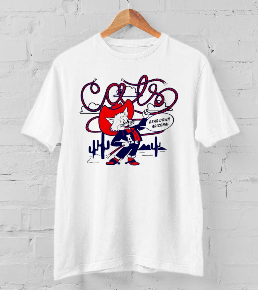 Arizona Cats Bear Down Wild West Lasso Cactus Cowboy T-Shirt