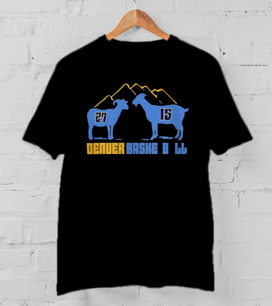 Denver Basketball Goats 27 15 Mountain Peaks T-Shirt