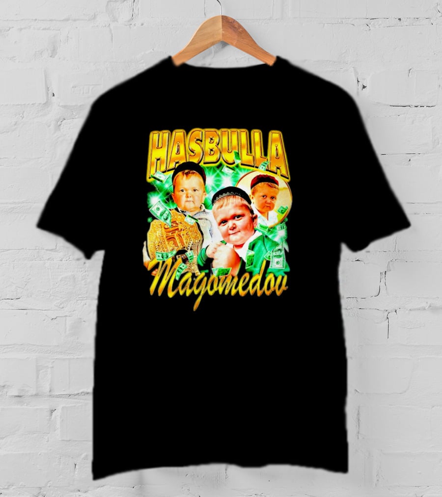 Hasbulla Magomedov Money Collage With Belt And Face Expressions T-Shirt