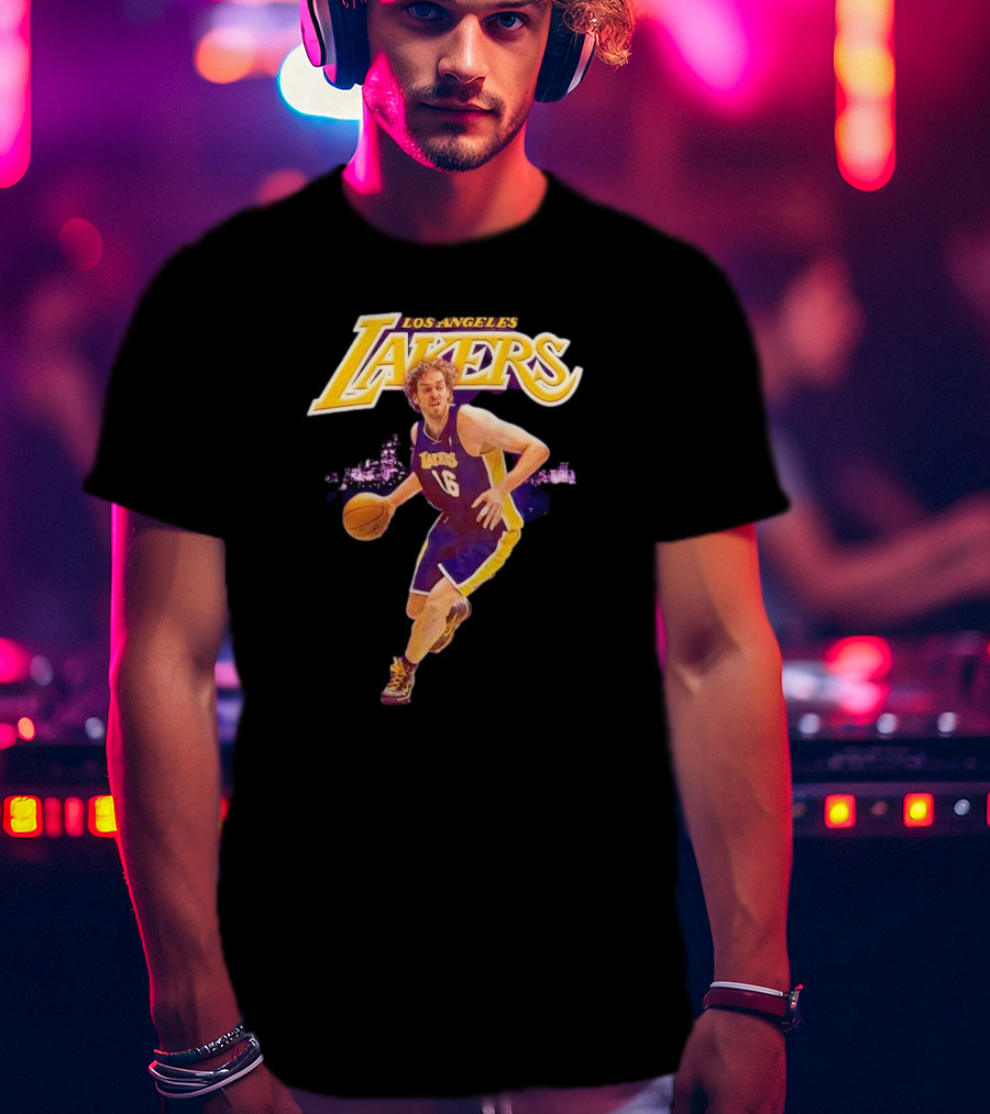 Los Angeles Lakers Pau Gasol Basketball Player 16 NBA Career T-Shirt