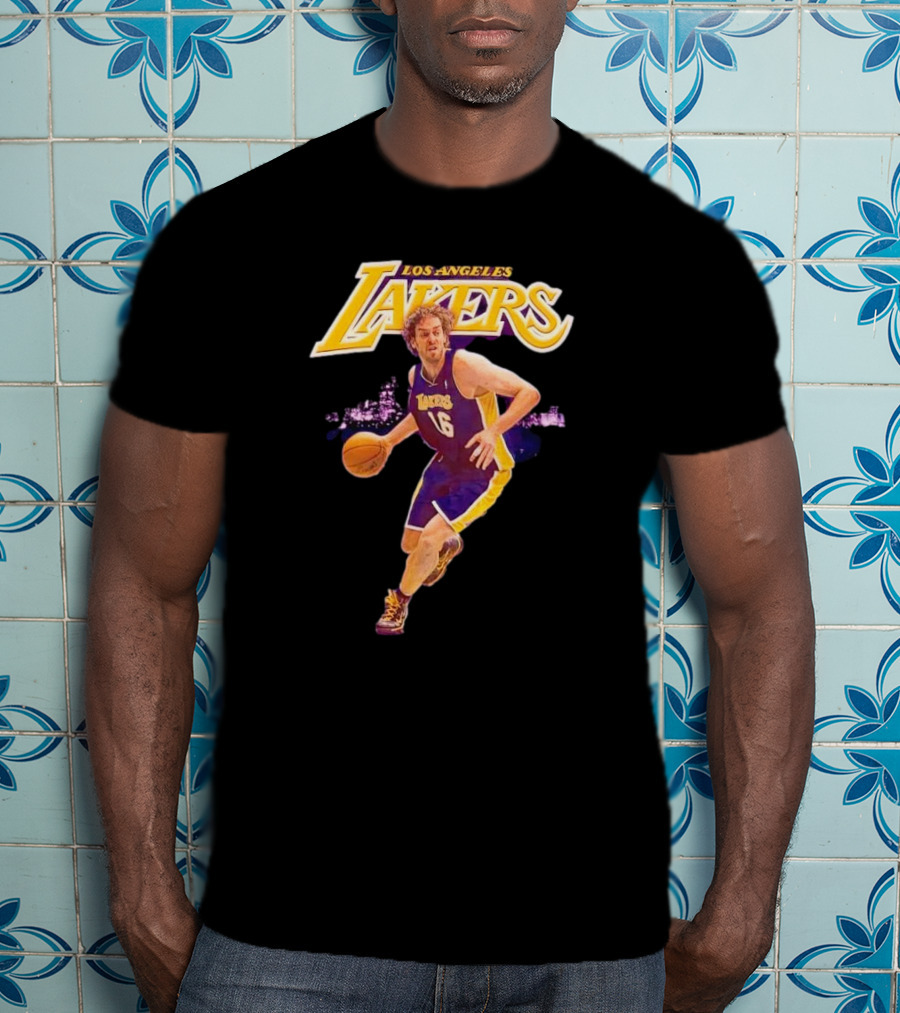 Los Angeles Lakers Pau Gasol Basketball Player 16 NBA Career T-Shirt