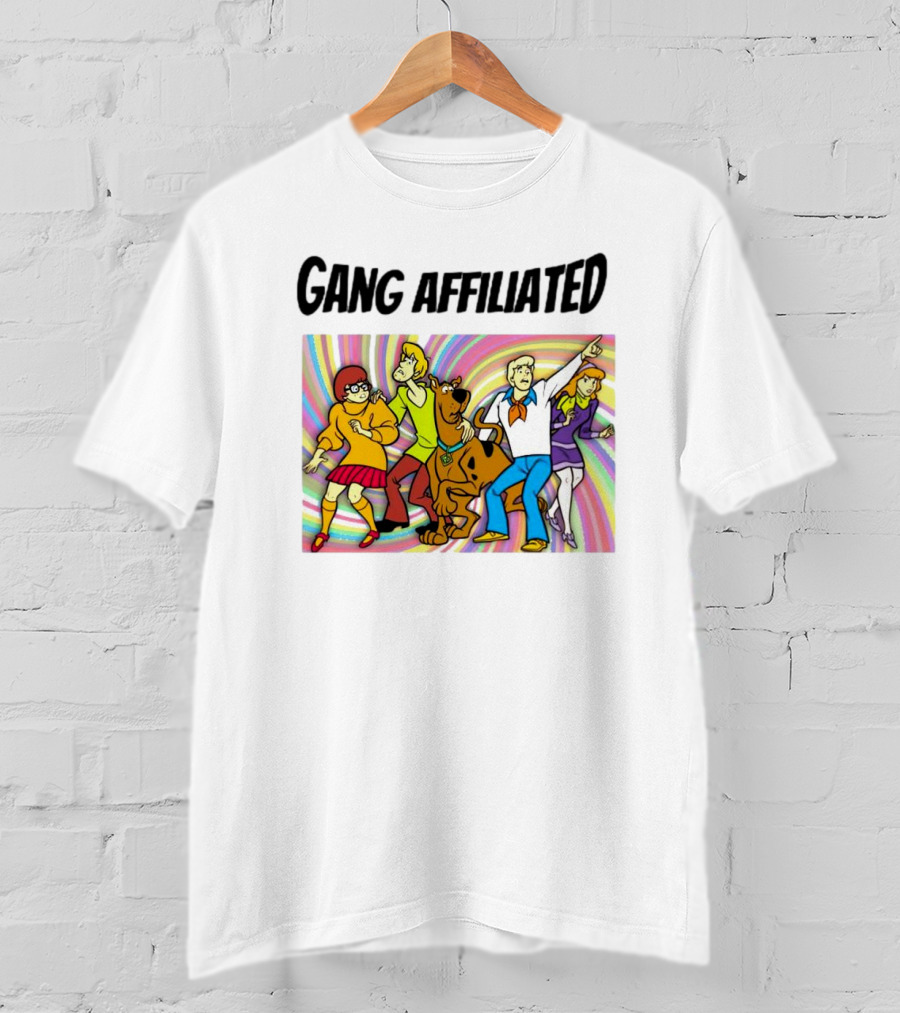 Gang Affiliated Scooby Doo Group Psychedelic Background T-Shirt